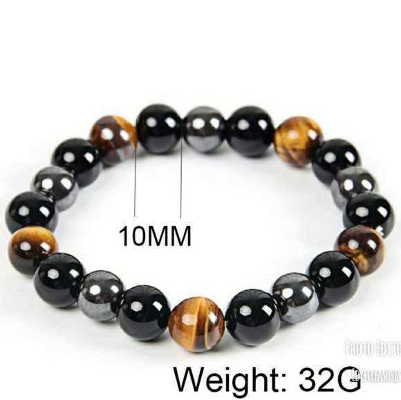 🎇SOLD OUT  Tiger Eye,Hematite & Obsidian bracelet - Picture 2 of 6